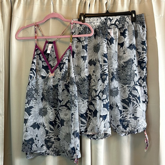 Liberty of London for Target Other - Liberty LA for Target Sheer Spring Floral Blue Pink Tank Top Shorts Pajama Set
